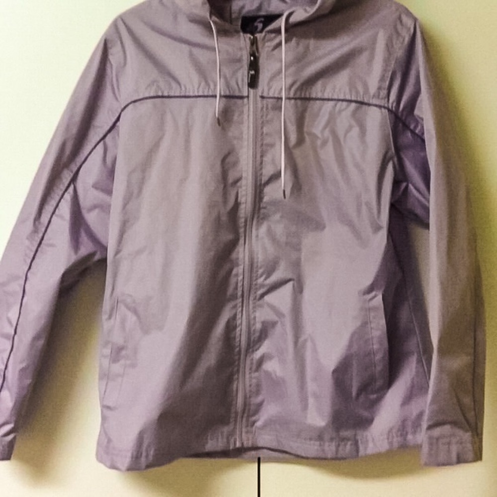 i5 Women’s Purple Hooded Windbreaker Rain Jacket Outer Shell Only Size Medium